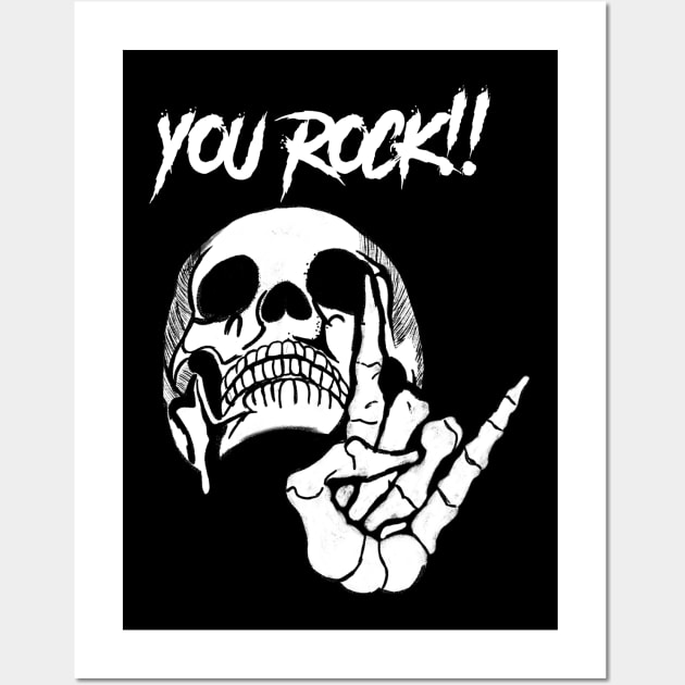 YOU ROCK!! SKULL Wall Art by Aldebaran